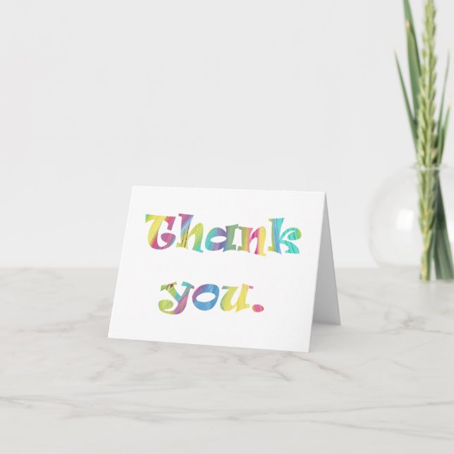 Colorful Abstract Words Thank you Cards (Front)