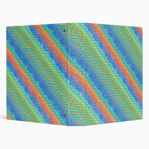 Colorful Abstract Woven Digital Pattern 3 Ring Binder