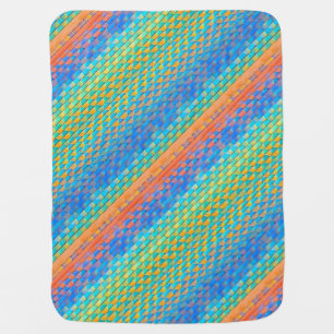 Colorful Abstract Woven Digital Pattern Baby Blanket