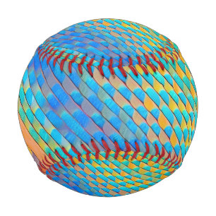 Colorful Abstract Woven Digital Pattern Baseball