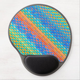 Colorful Abstract Woven Digital Pattern Gel Mouse Pad