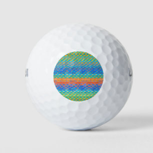 Colorful Abstract Woven Digital Pattern Golf Balls