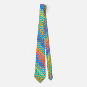 Colorful Abstract Woven Digital Pattern Neck Tie
