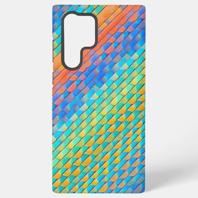 Colorful Abstract Woven Digital Pattern Samsung Galaxy Case (Back)