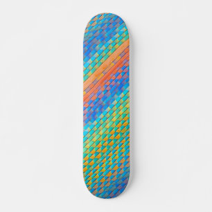 Colorful Abstract Woven Digital Pattern Skateboard