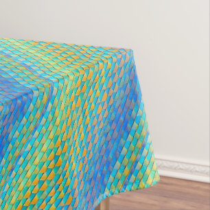 Colorful Abstract Woven Digital Pattern Tablecloth