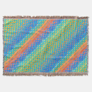 Colorful Abstract Woven Digital Pattern Throw Blanket