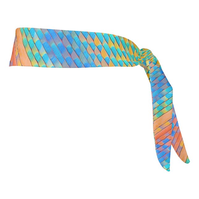 Colorful Abstract Woven Digital Pattern Tie Headband (Rotate 90)