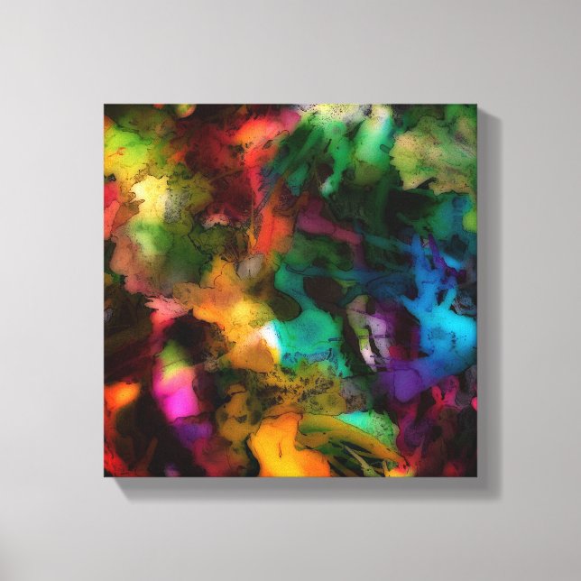 Colorful Abstract Wrapped Canvas - 12" x 12" Print (Front)