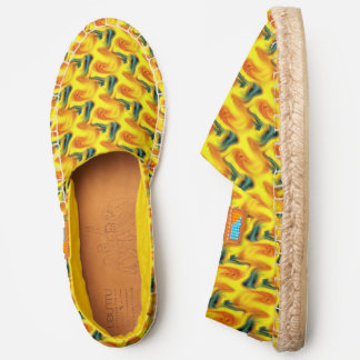 Colorful Abstract Yellow And Orange Brush Strokes Espadrilles
