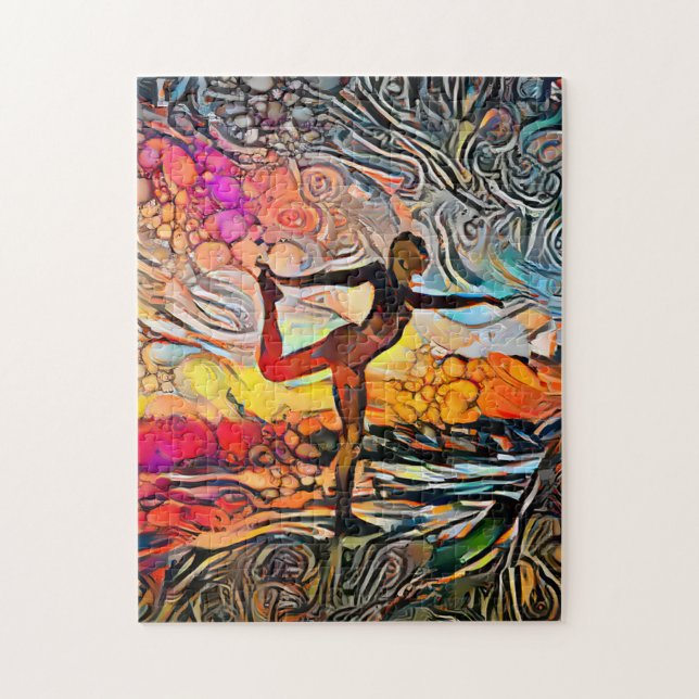 Colorful Abstract Yoga Pose | Challenging Hard Jig Jigsaw Puzzle (Vertical)