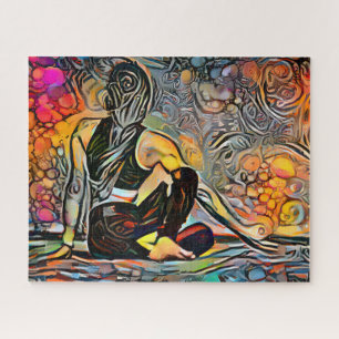 Colorful Abstract Yoga Pose   Challenging Hard Jigsaw Puzzle