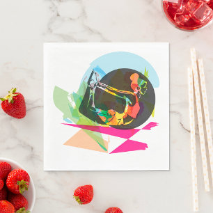 Colorful Abstract Yoga Pose Fitness and Wellness Napkins