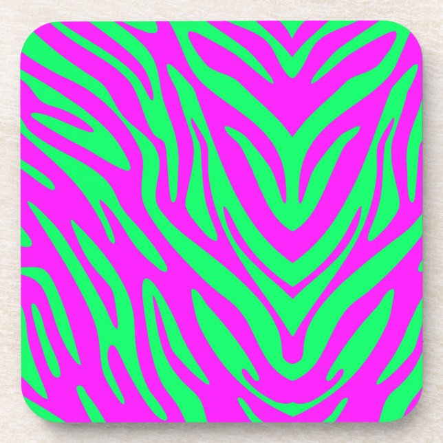 Colorful Abstract Zebra Coaster (Front)