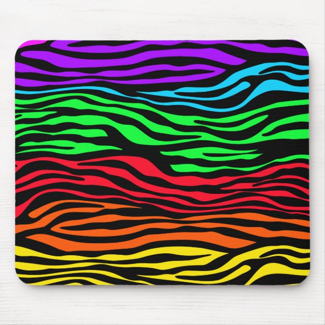 Colorful Abstract Zebra Mouse Pad (Front)