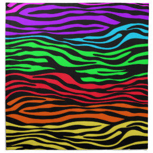 Colorful Abstract Zebra Napkin