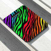 Colorful Abstract Zebra Print Seat Cushion (In Situ)