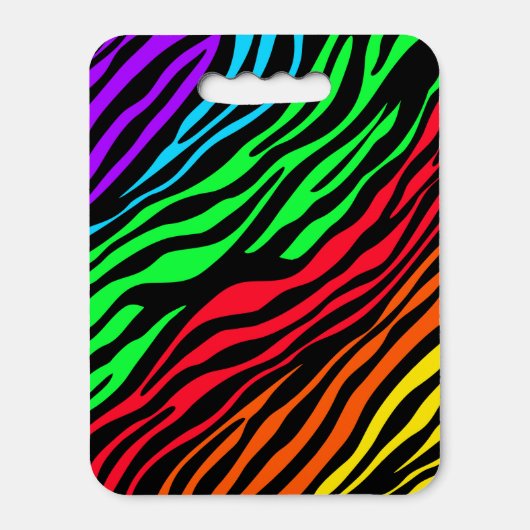Colorful Abstract Zebra Print Seat Cushion (Front Vertical)