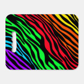 Colorful Abstract Zebra Print Seat Cushion (Front Horizontal)