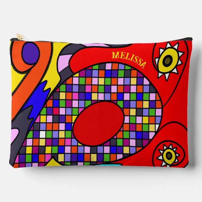 Colorful abstracted accessory pouch (Front)