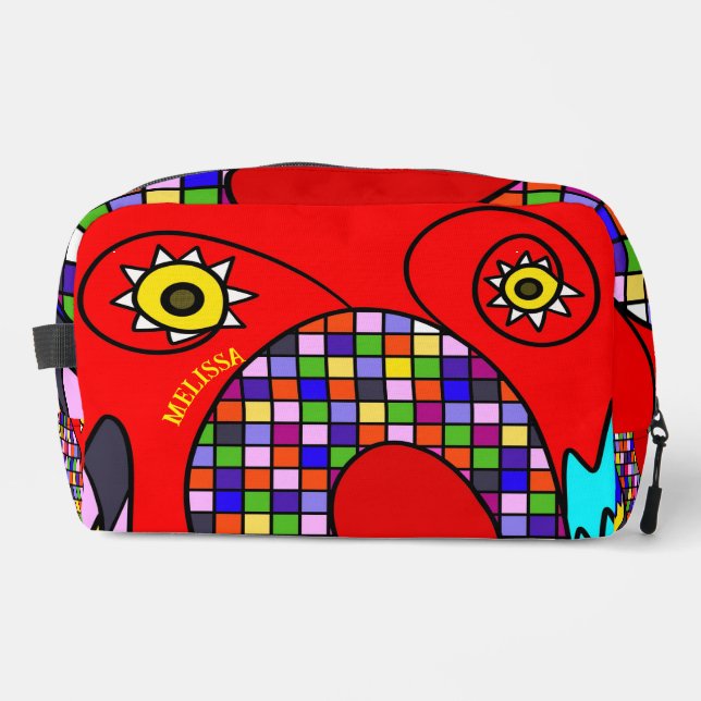 Colorful abstracted dopp kit (Front)