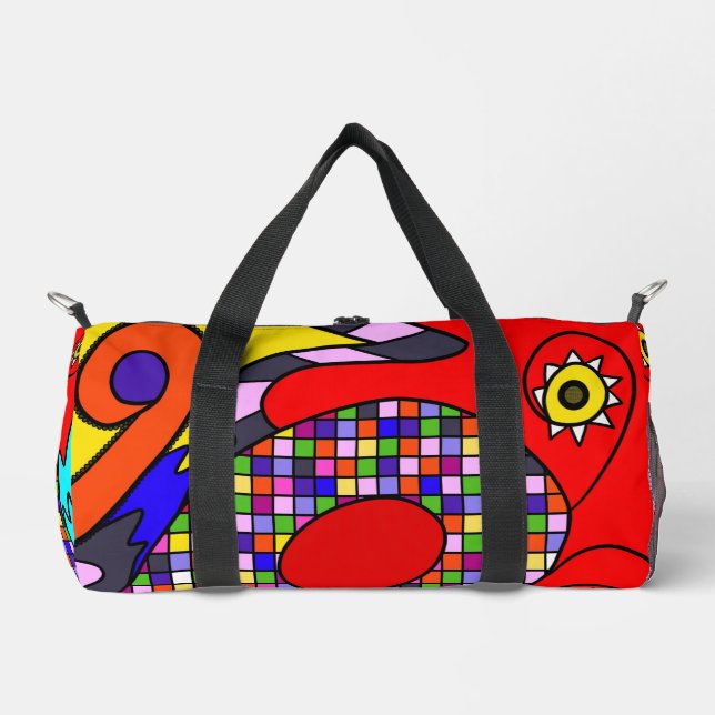 Colorful abstracted duffle bag (Front)