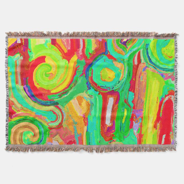 Colorful Abstraction Pattern Throw Blanket (Front)