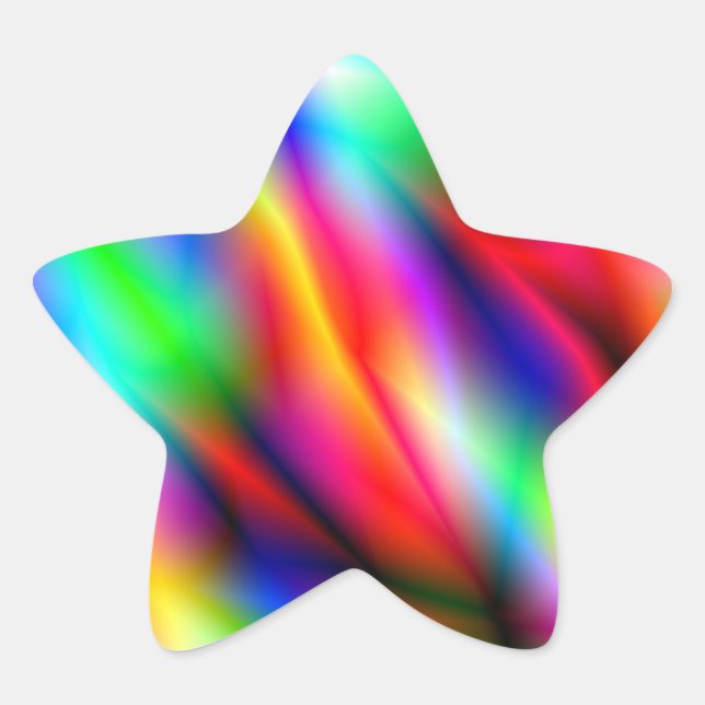 Colorful Abstraction Star Sticker (Front)