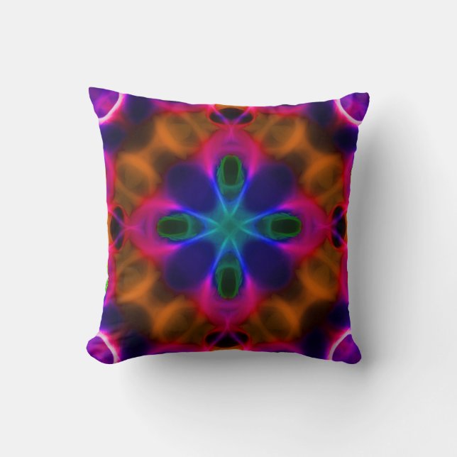 Colorful Abstraction Throw Pillow (Front)