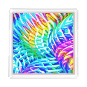 Colorful Abstractions Pattern Acrylic Tray