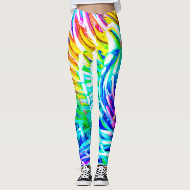 Colorful Abstractions Pattern Leggings (Front)