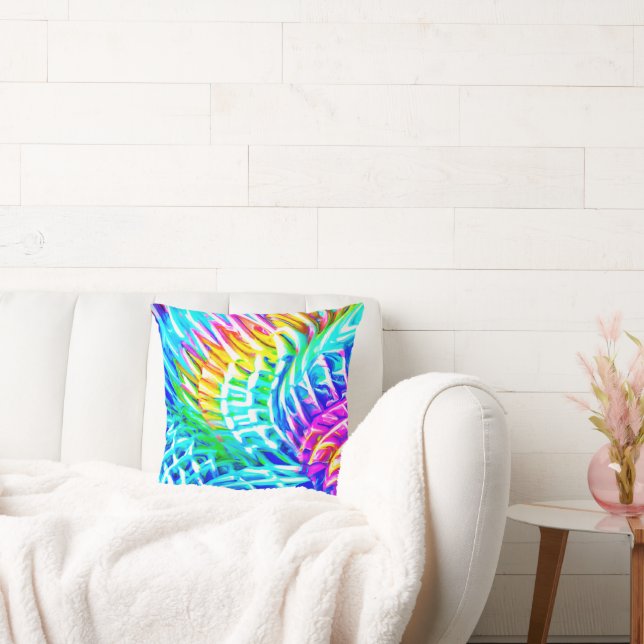 Colorful Abstractions Pattern Throw Pillow (Couch)