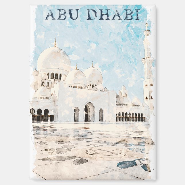 Colorful Abu Dhabi UAE Monument  Magnet (Front)
