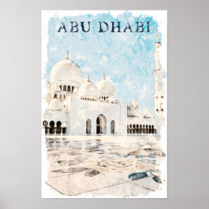 Colorful Abu Dhabi UAE Monument Poster