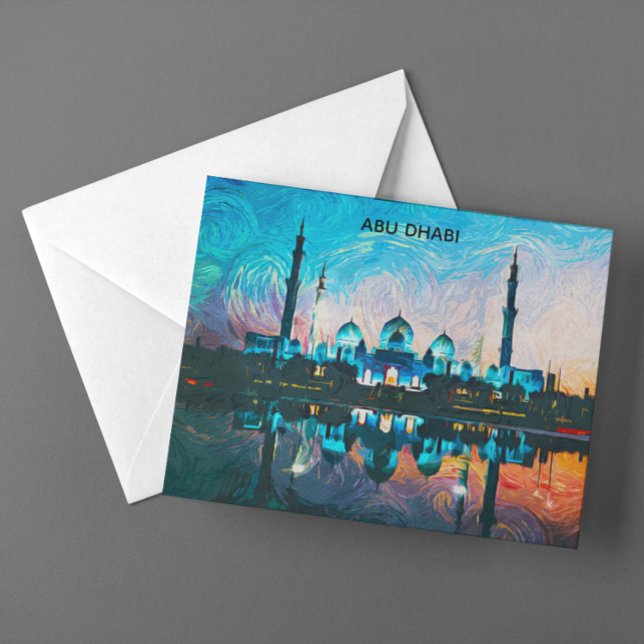 Colorful Abu Dhabi UAE Oil Paint Postcard (Colorful Abu Dhabi UAE Oil Paint Postcard)