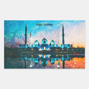 Colorful Abu Dhabi UAE Oil Paint Rectangular Sticker