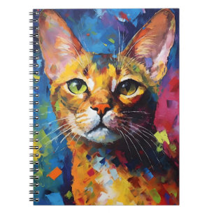 Colorful Abyssinian cat Notebook