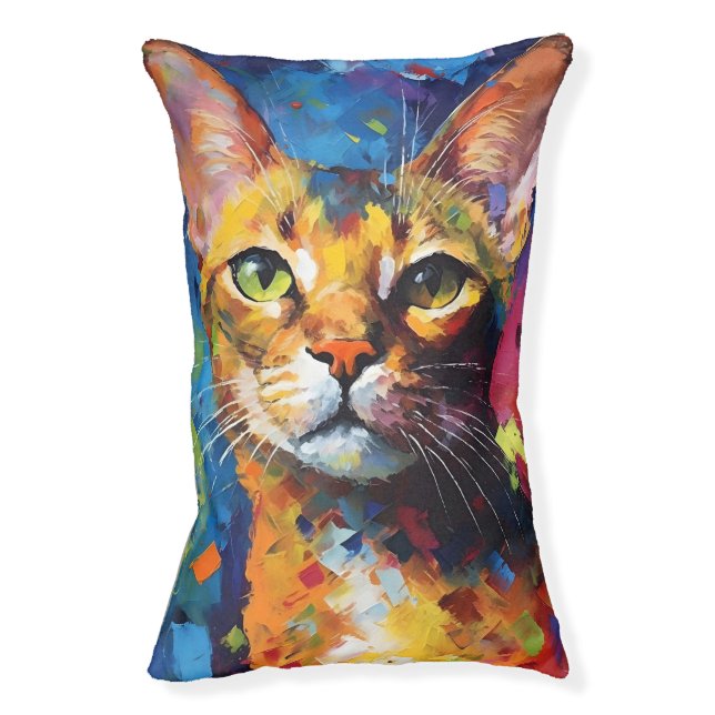 Colorful Abyssinian cat Pet Bed (Front Vertical)