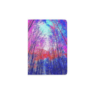 Colorful Acid Forest Passport Book Holder