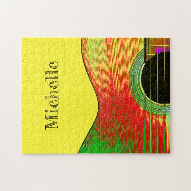 Colorful Acoustic Guitar Music Jigsaw Puzzle (Horizontal)