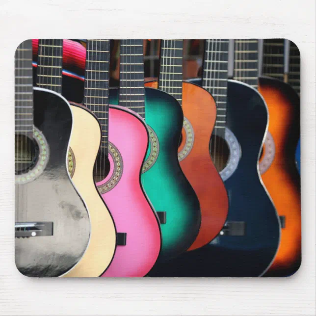 Colorful Acoustic Guitars Mousepad | Zazzle