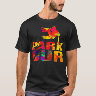 Colorful Acrobatic Retro Classic Style Parkour T-Shirt