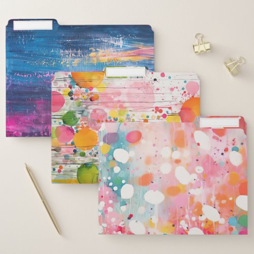 colorful Acryl Painting style File Folders