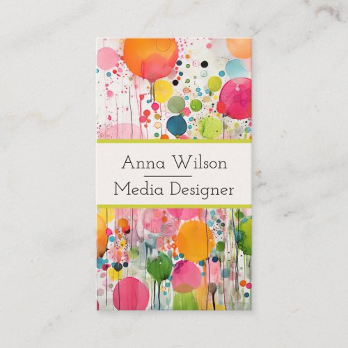 colorful Acryl painting style individual name Business Card