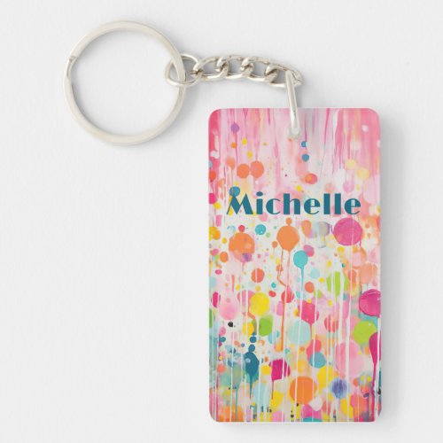 colorful Acryl painting style individual quote Keychain