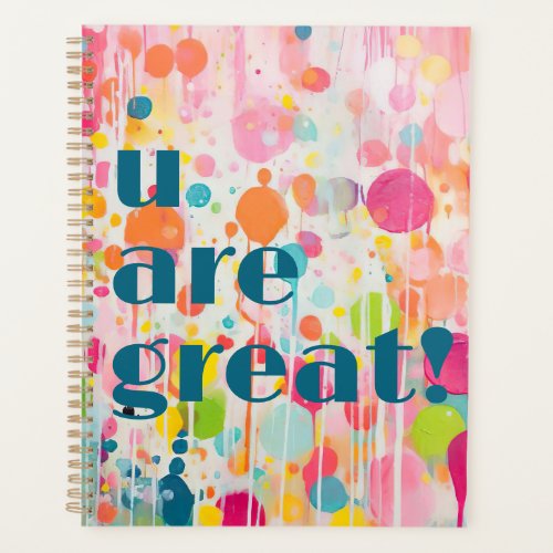 colorful Acryl painting style individual quote Planner