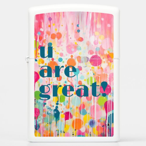 colorful Acryl painting style individual quote Zippo Lighter