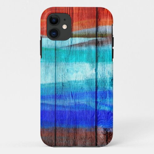 Colorful Acrylic Painting on Wood 8 iPhone 11 Case