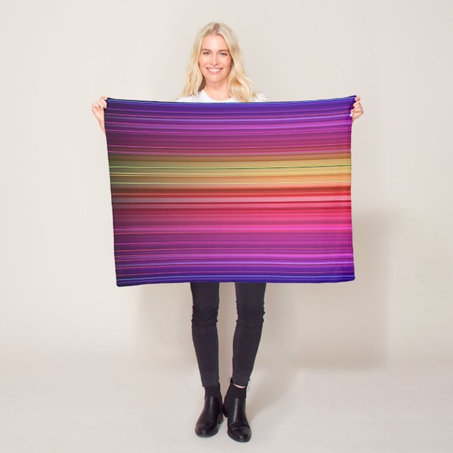 Colorful Acrylic Vertical Rainbow Pattern | Fleece Blanket (In Situ)