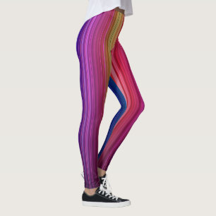 Colorful Acrylic Vertical Rainbow Pattern   Leggings